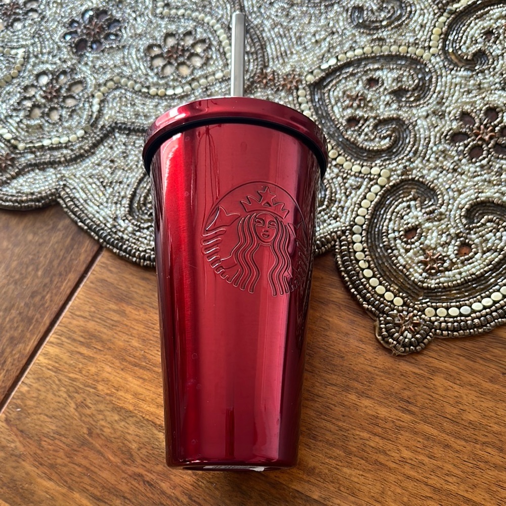Starbucks Red Tumbler with Straw